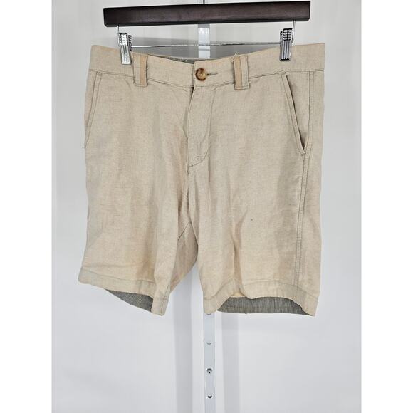 Halsey Mens Sz 32 Flat Front Chino Dress Shorts Light Beige - Picture 1 of 4